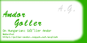 andor goller business card